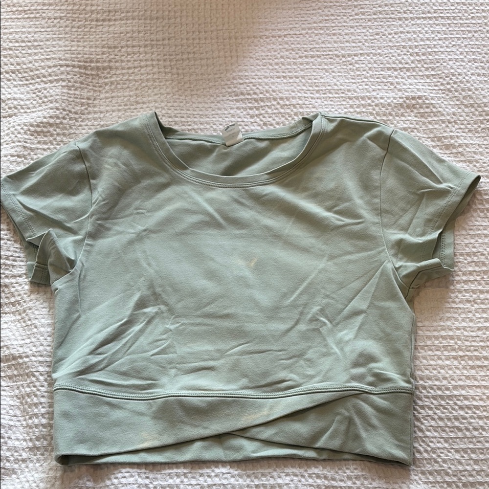 Teal stretch crop top